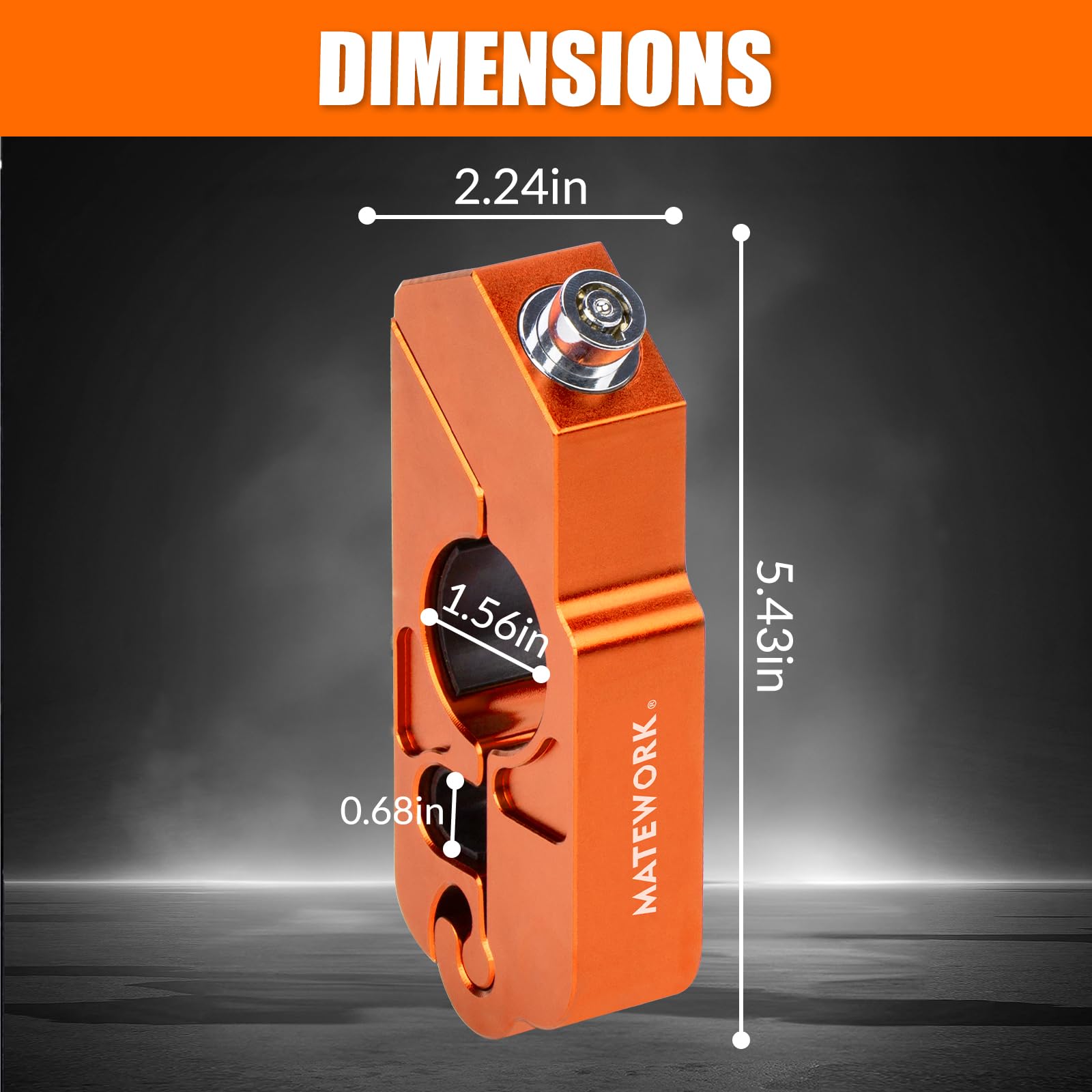 Motorcycle Lock Anti Theft Heavy Duty, Motorcycle Handlebar & Brake Lock with Helmet Lock, Bike Lock, Universal for All Bike Motorcycle Orange