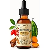 Berberine with Ceylon Cinnamon, Bitter Melon, Turmeric & Chromium – Blood Sugar Balance & Glucose Metabolism – 1200mg, No Sugar, Vegan, Non-GMO