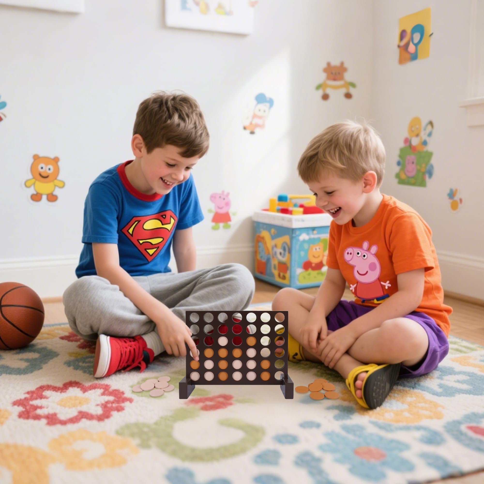 GOTHINK Giant Four in a Row Game with Carrying Bag (4 in a Row Tables Game)