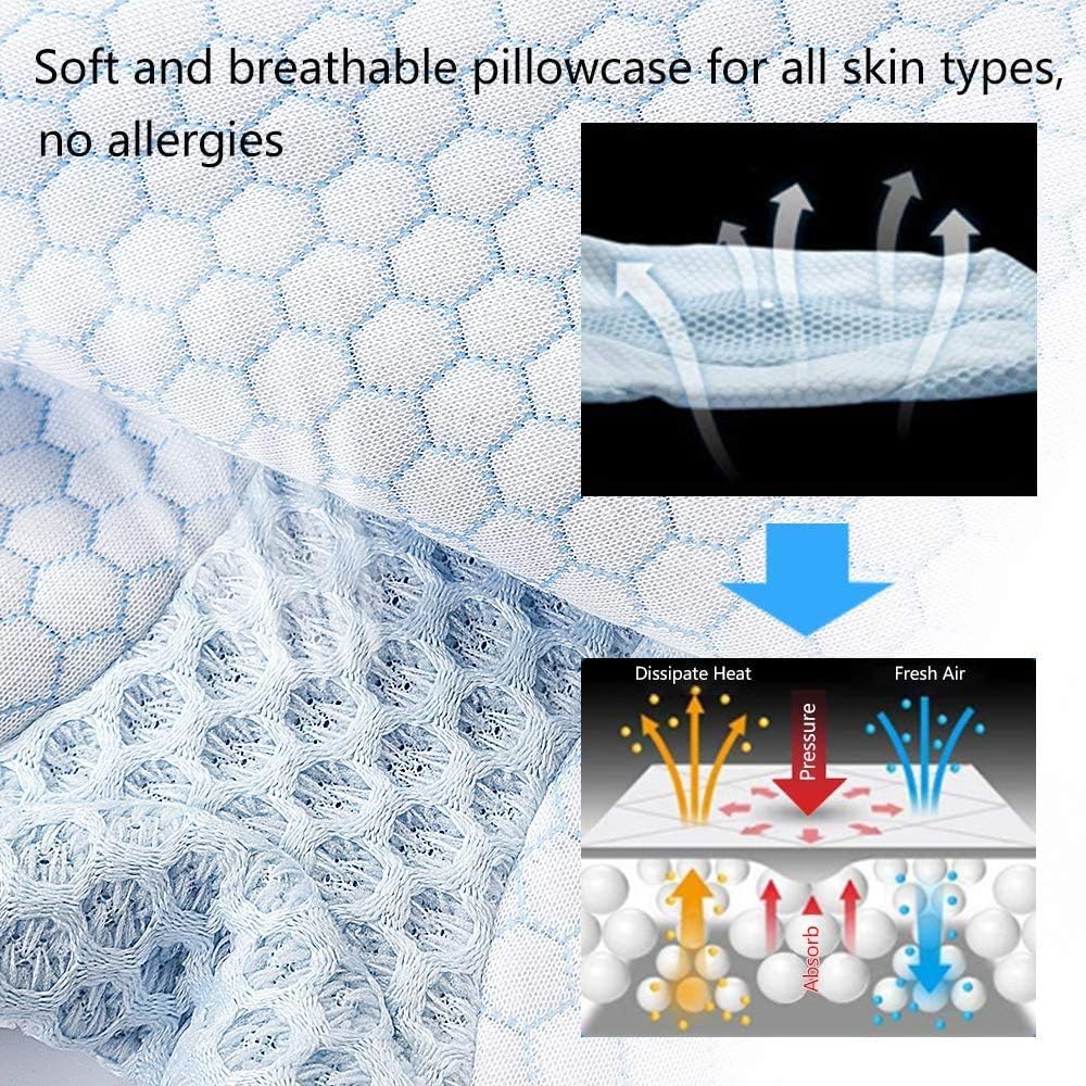 Mkicesky Side Sleeper Contour Memory Foam Pillow, Orthopedic Sleeping Pillow, Ergonomic Cervical Pillow for Neck Pain with Washable Hypoallergenic Pillowcase for Back, Stomach Sleepers (Queen Size): Home & Kitchen