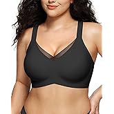 LetsJoli Lace V Seamless Bras for Women No Underwire Bralettes Push Up Wireless Supportive Full Coverage Everyday Bras