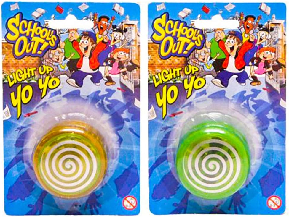 Neon Candy Yoyo Toy For Kids Spinner Light Up LED 2 Pack Yoyos Flashing Players Games Activities Wheel With String Assorted Colours