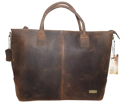 Leaderachi-100% Genuine Leather Womens Shoulder Tote Handbag