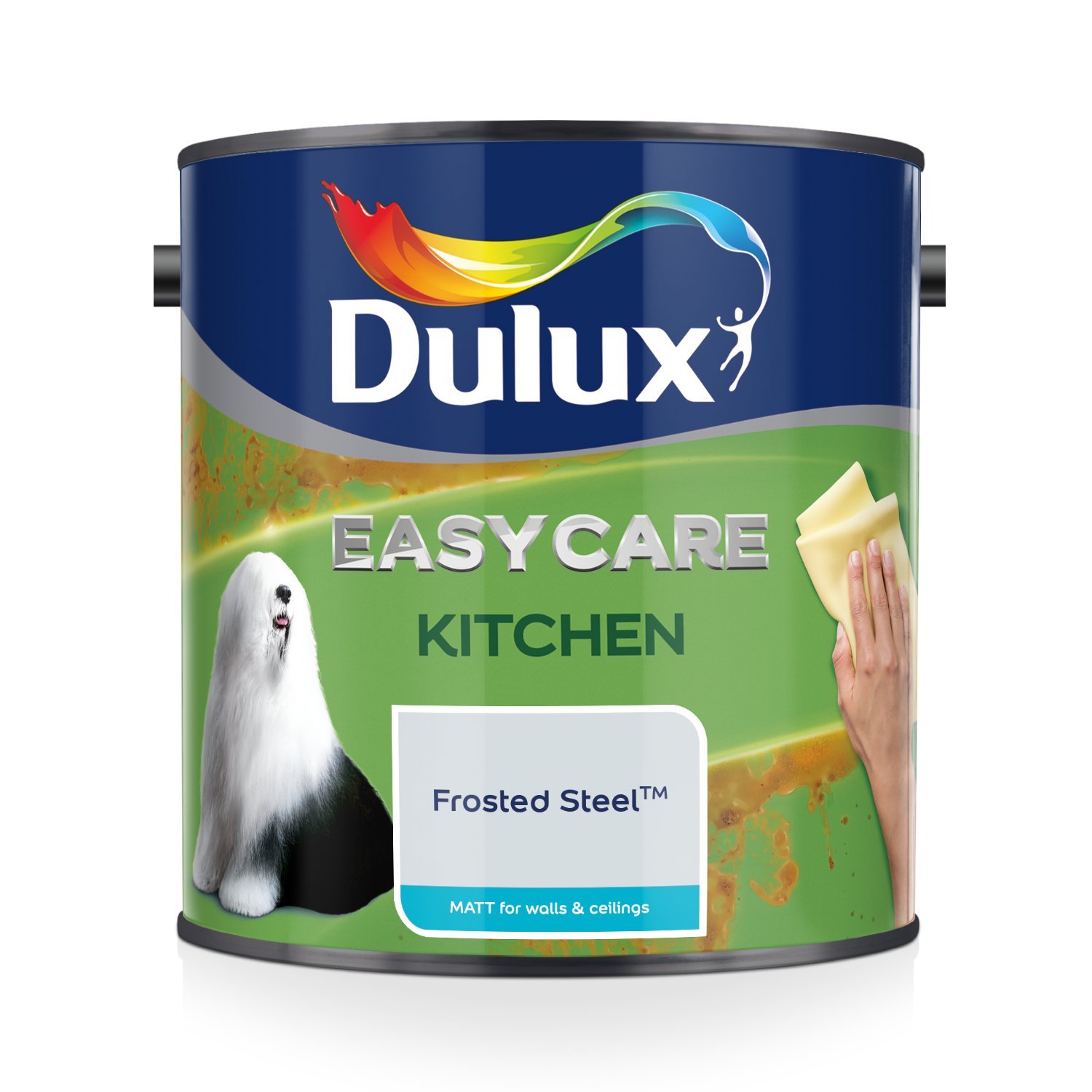 Dulux 500000 Easycare Kitchen Matt Emulsion Paint For Walls And Ceilings, Frosted Steel, 2. 5 Litres