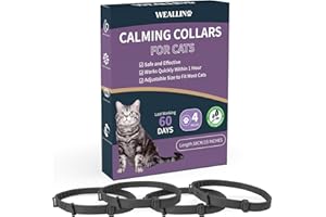 WEALLIN 4 Packs Calming Collar for Cats, Cat Calming Collar Anxiety Aggression Relief Stress Pheromone Collar for Cats, Cat Calming Products with 60 Days Long-Lasting Effect, Adjustable for Most Cat