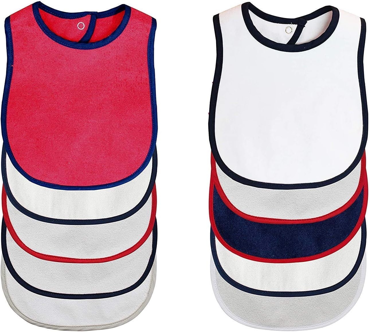 10 Pack Baby Bibs BornCare 3 Layer Drool Waterproof Newborn Bibs, Baby boy or Girl Super Absorbent Bibs with snap for Drooling and Teething, 100% Cotton 12x8, Baby Shower Gift Set Colors May Vary