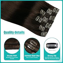 SURNEL Clip in Hair Extensions Real Human Hair 6pcs