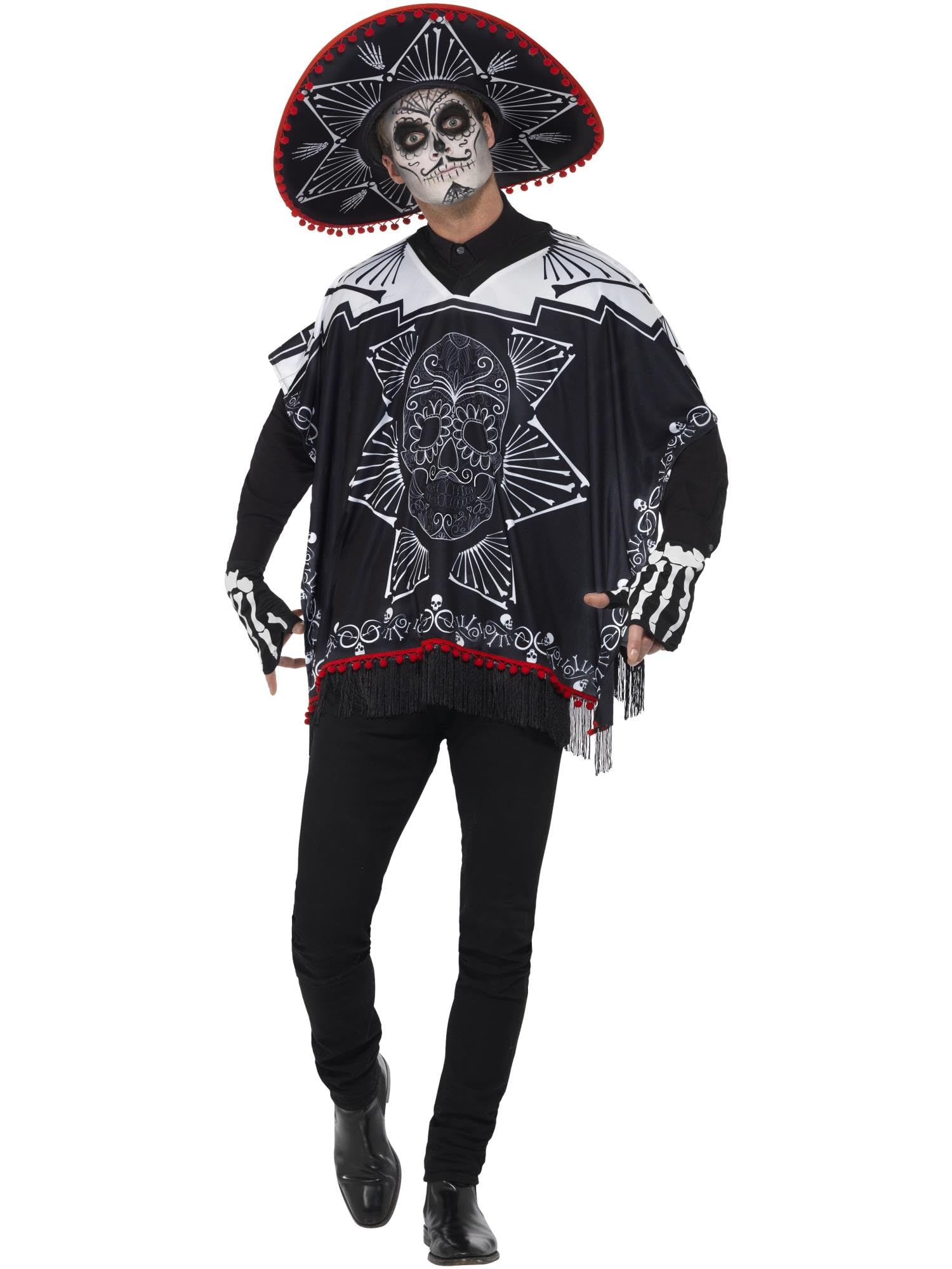 Adult Day of the Dead Bandit Costume Chest size MEDIUM