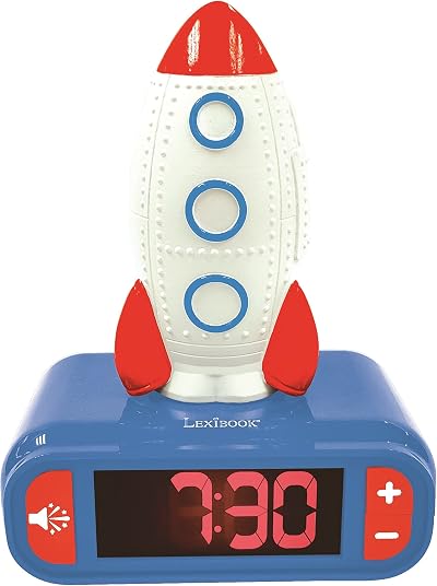 Lexibook Rocket Nightlight Alarm Clock with LCD Backlight RL800SPC