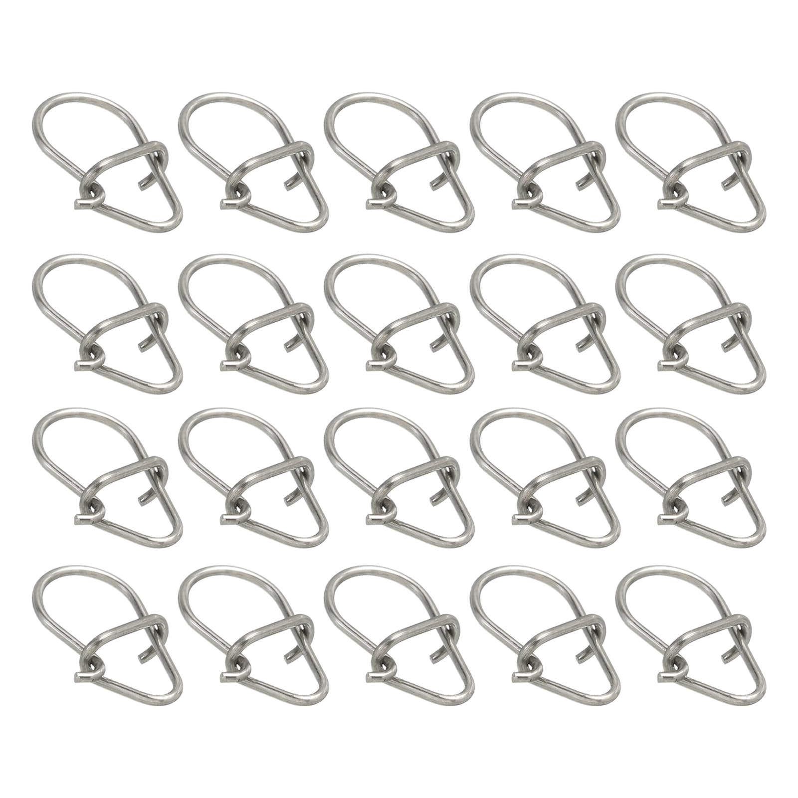 PATIKIL #1 Fishing Lock Snaps, 200 Pack Stainless Steel Fishing Clips Quick Change Fishing Lure Hook Connector Fishing Tackle Kit for Freshwater Saltwater Fishing Gear(0.4"x0.23")