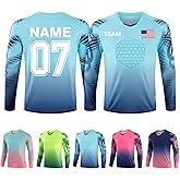 Custom Goalie Jersey Soccer for Adult/Kids Goalkeeper Jersey Personalized Long Sleeve and Pants with Name Team Logo