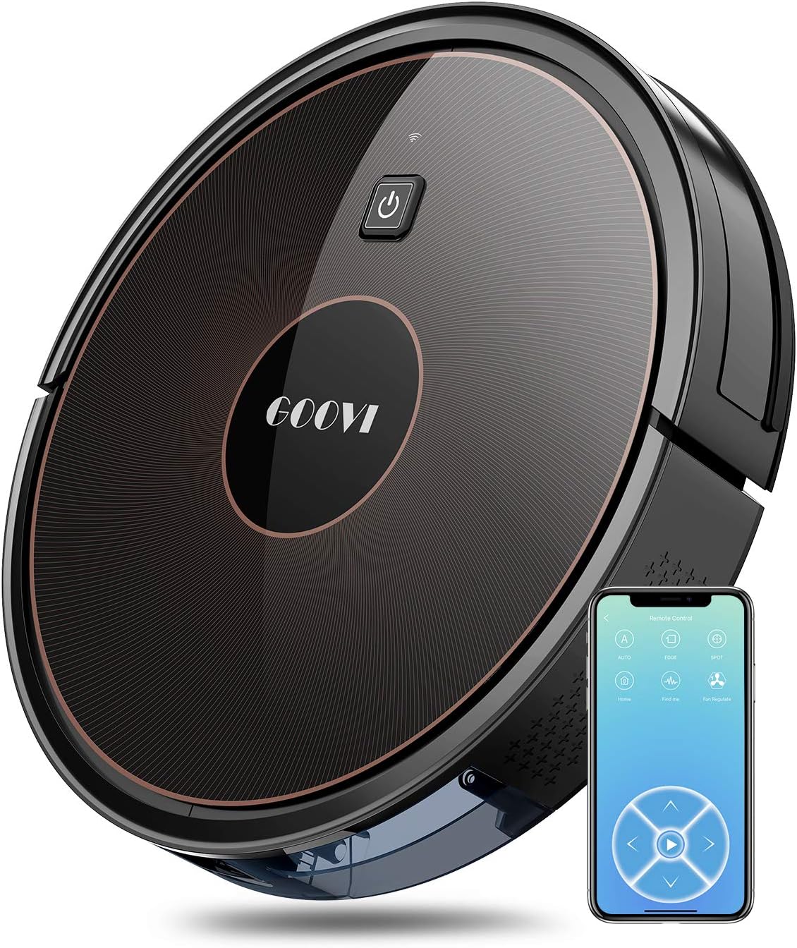 GOOVI Robot Vacuum, 1600PA Robotic Vacuum Cleaner with Wi-Fi, Super-Thin, Self-Charging Robot Vacuum Cleaner, Best for Pet Hairs Hard Floors & Medium-Pile Carpets
