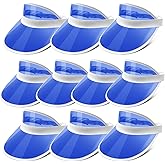 Ultrafun Unisex Candy Color Sun Visors Hats Plastic Clear UV Protection Cap for Sports Outdoor Activities
