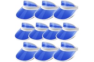 Ultrafun Unisex Candy Color Sun Visors Hats Plastic Clear UV Protection Cap for Sports Outdoor Activities