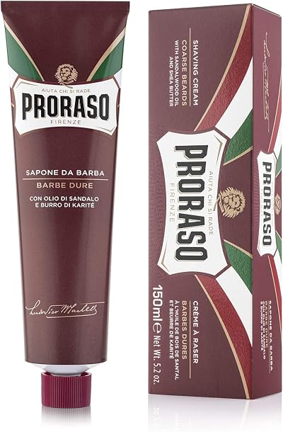 Proraso Shaving Cream Tube 150ml Sandalwood Shea Italy Red