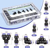 Bwintech 46 Pcs Pneumatic Push to Connect Fittings 4-8mm Set 0-8 bar view 2