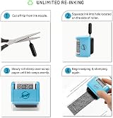 Miseyo Wide Identity Theft Protection Roller Stamp Set Blue (3 Refill Ink) view 3