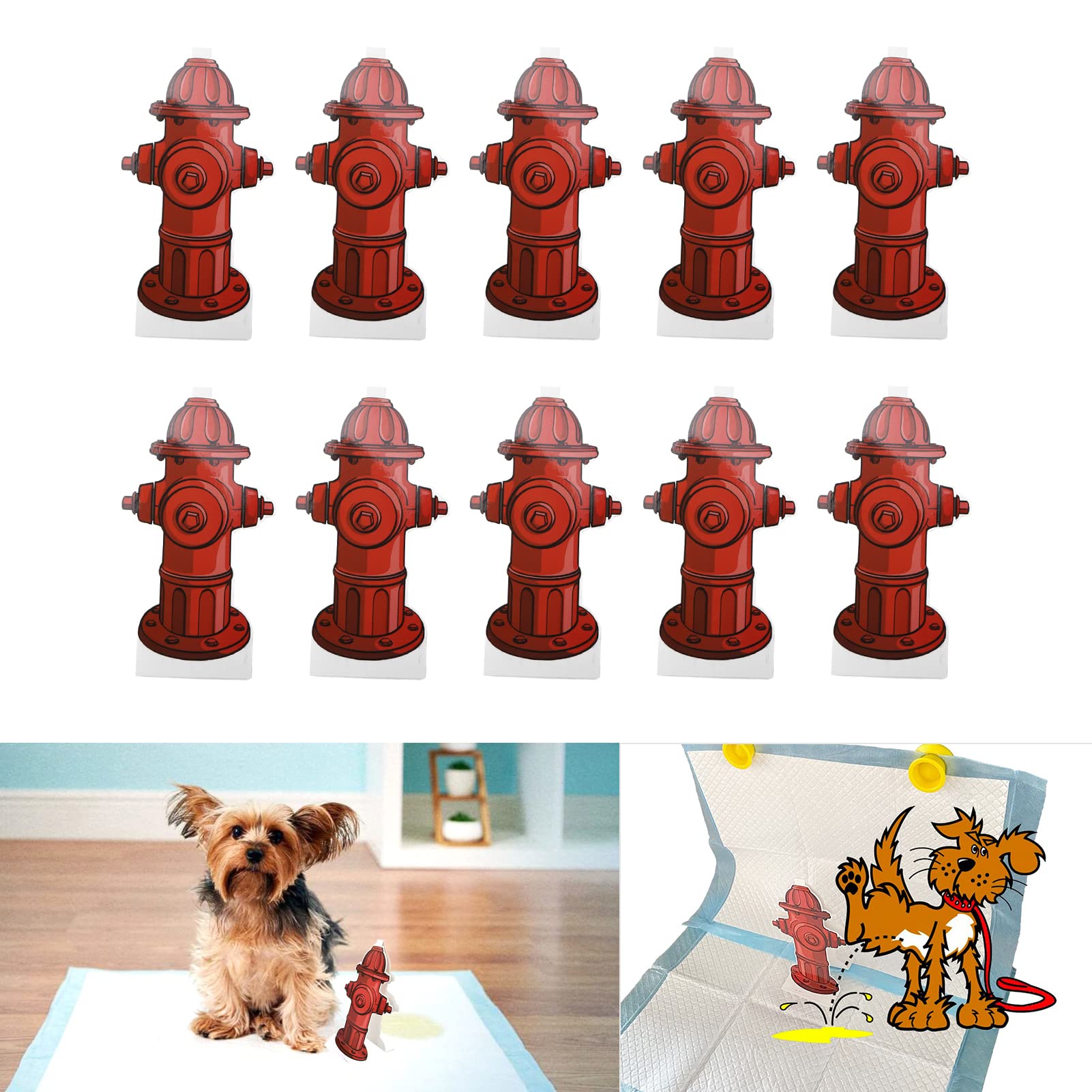 Photo 1 of Dog Pee Pad,10Pcs Dog Pee Pad Trainer Paper Fire Hydrant Shaped Pet Diaper Pad Pet Potty for Dog Puppy