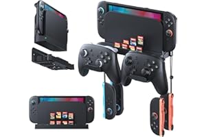 [Switch 2/1 Universal] Metal Wall Mount for Nintendo Switch 2 2025 (Mounts Behind TV) – Switch2 Organizer Shelf Stand with 10