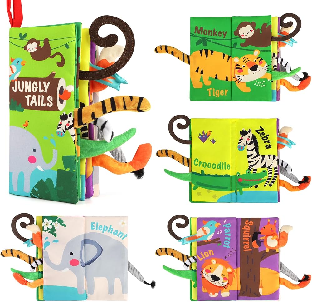 beiens Baby Books Touch and Feel Crinkle Cloth Book for Babies