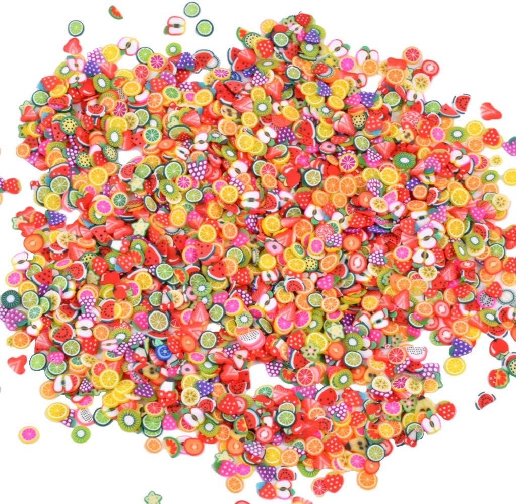 Naiflowers Slime Supplies, Slime Add Slime Kit Floam 3D Slice Fruit Face Decorations Slime Making Slime Supplies Kit (Multicolor)