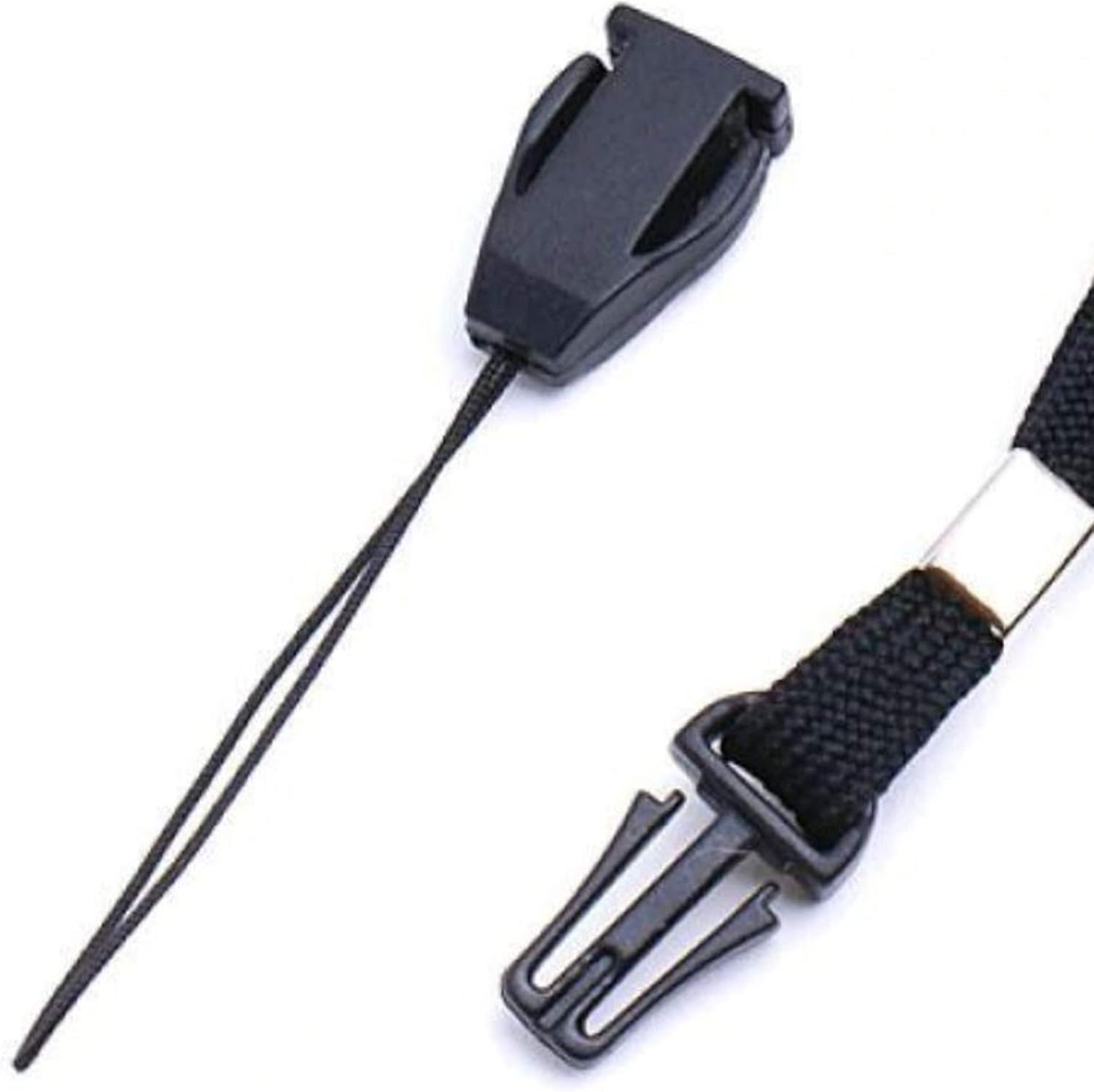 Black Lanyard 16 inch Length for ID Badge Holder Phone Camera Neck Strap Two Parts with Clasp by Noondl Stationary - Image 5