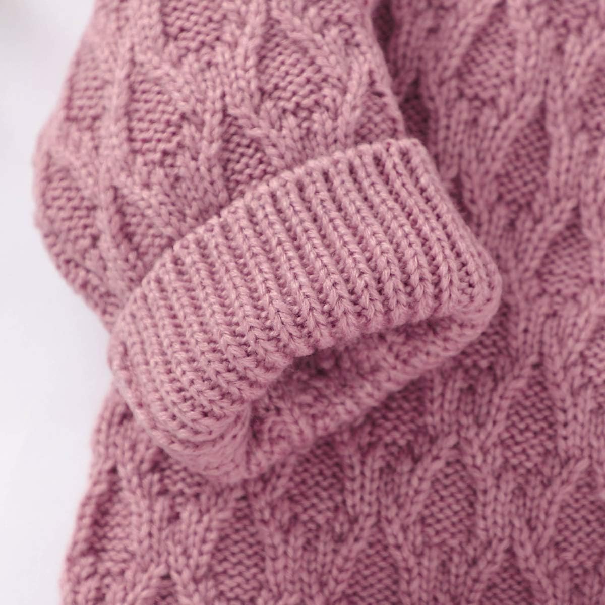 Hadetoto Newborn Baby Romper Knitted Sweater Long Sleeve Jumpsuit Outfits with Warm Hat: Clothing