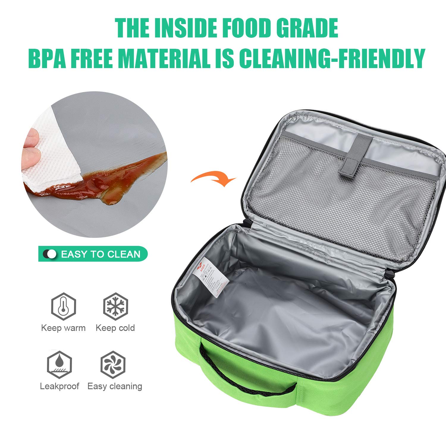 MIER Kids Lunch Box, Fit in Backpack, Green Buy Online in United Arab