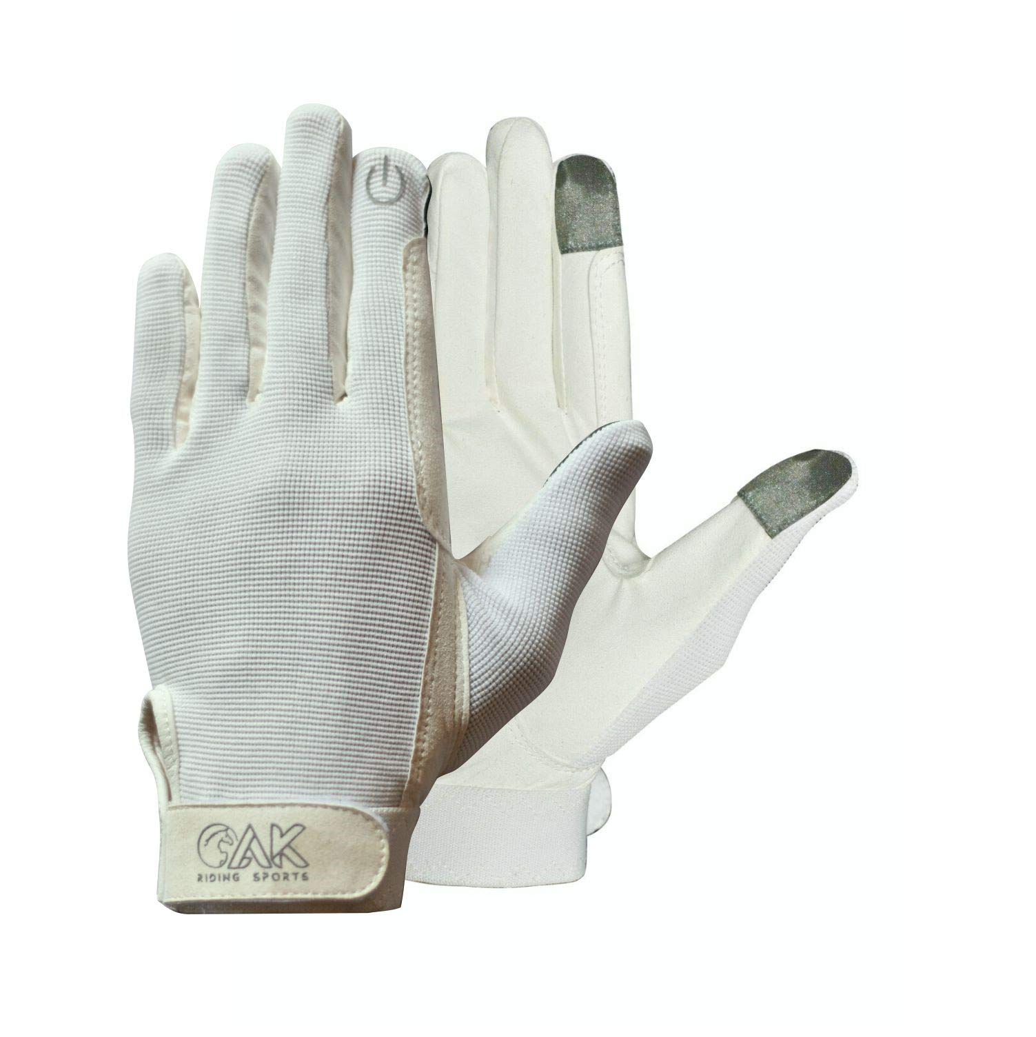 AK Ever Last Micro Suede all season Horse Riding Glove (White, 2XS)