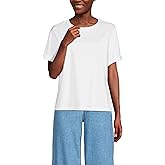 Lands' End Women's Oversized American-Grown Supima Cotton Short Sleeve Crew Neck T-Shirt