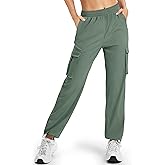 MAGCOMSEN Women's Cargo Pants Quick Dry Lightweight Hiking Travel Pants Water Resistant Safari Joggers with Pockets