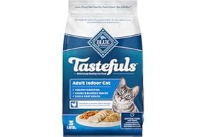 Blue Buffalo Tastefuls Adult Dry Cat Food Indoor Cat Formula, Made in the USA with Natural Ingredients, Chicken & Brown Rice Recipe, 3-lb. Bag