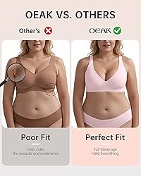 OEAK Womens Deep V Bras Wireless Comfortable Bra