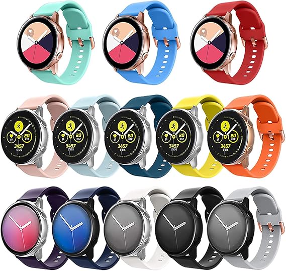 Amazon Com Replacement Watch Bands Compatible For Galaxy Watch Active2 40mm 44mm Band Galaxy Watch Active 40mm Galaxy Watch 42mm Gear Sport S4 R600 Gear S2 Classic Quick Release With Rose Gold Metal Secure Clasp 13pack