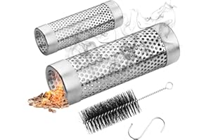 SHIKORI Smoke Tube for Pellet Grill, 5 Hours of Billowing Smoke, Stainless Steel Pellet Smoker Tube for All Grill or Smoker, Hot or Cold Smoking-6in-2Pack