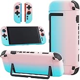 GLDRAM Case Compatible with Nintendo Switch 2 (2025), Glitter Gradient PC Protective Case + Detachable PC Joycon Cover, Hardshell Shock &amp; Scratch Skin Protector Accessories - Pink &amp; Blue