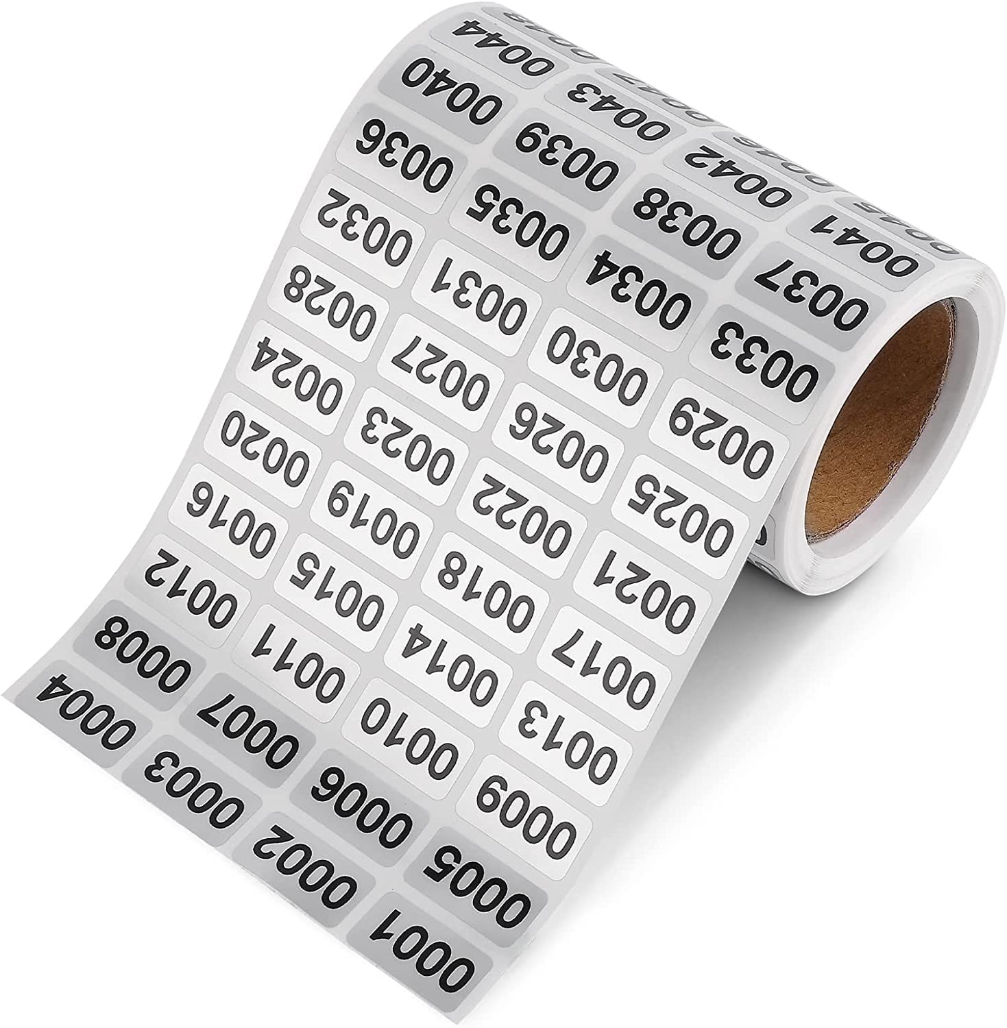 Number Stickers, Waterproof Consecutive Number Label Stickers for Inventory Storage Classification (0.39 x 0.78Inch) (0001-2000)