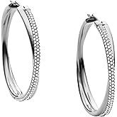 Michael Kors Silver-Tone Hoop Earrings; Huggie Earrings; Stainless Steel Earrings; Jewelry for Women