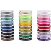 PH PandaHall 0.8mm Nylon Thread - 150 Yards, 20 Colors - Beading String for Bracelets, Necklaces & Macrame Jewelry Making