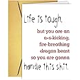 Funny Get Well Soon Cards for Him Her, Humorous Encouragement Support Gift for Friend, Thinking of You Card, Speedy Surgery Recovery Gift - Life is tough