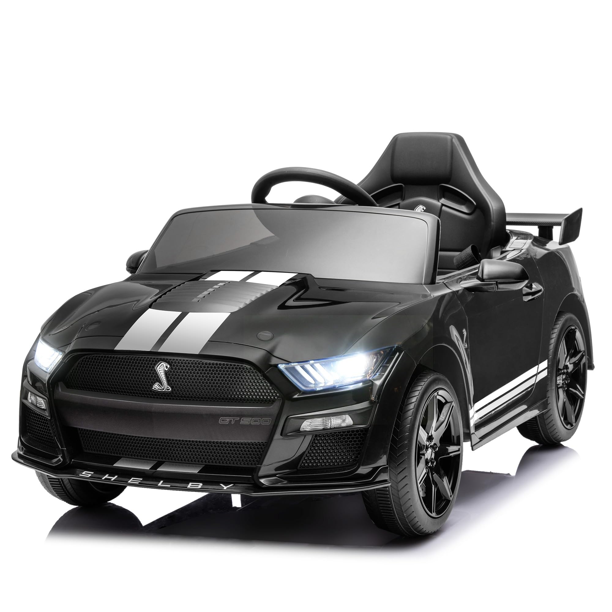 Electric Car 2 Seater Spaco 12V Licensed Ford Mustang Shelby GT500 Kids Ride On Car With Remote Control, Battery Kids Car