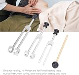 YUYTE Tuning Forks Set 128Hz 256Hz 512Hz Body Weighted Silver view 4