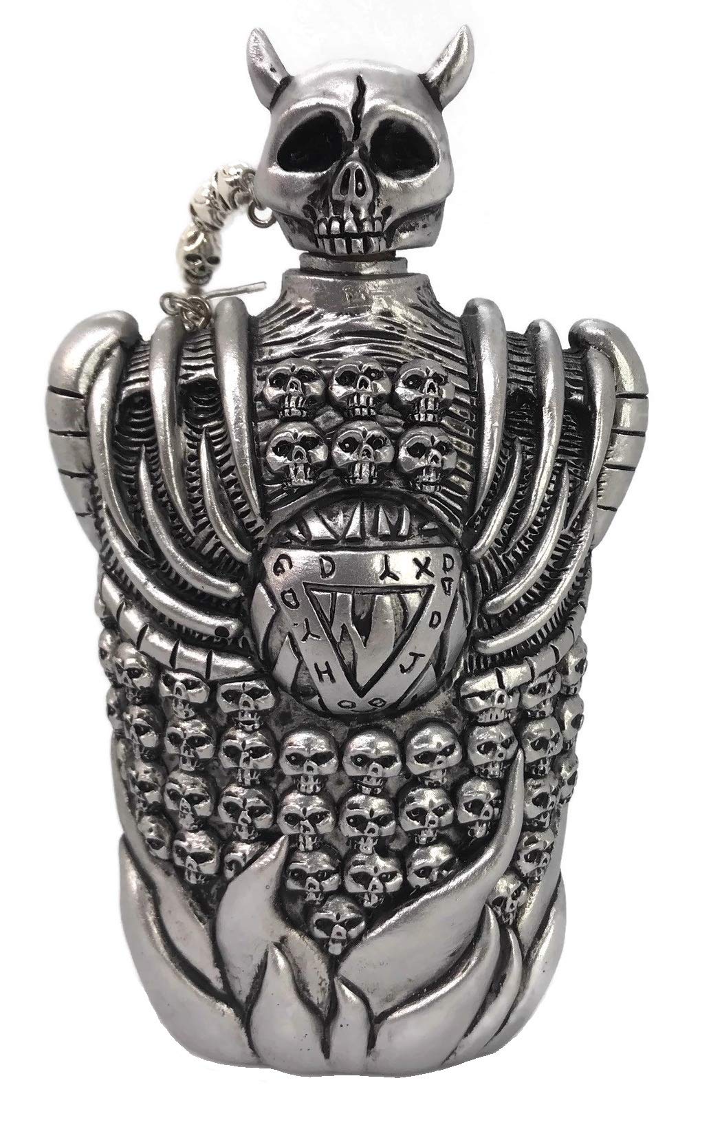 thecostumebase the Little Nicky Bottle Flask Props Replica Skull Resin Silver