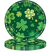 20pcs St Patrick’s Day Paper Plate Irish Green Disposable Plates Lucky Clover Decorative for St Patrick's Day Party Table Decor Supplies