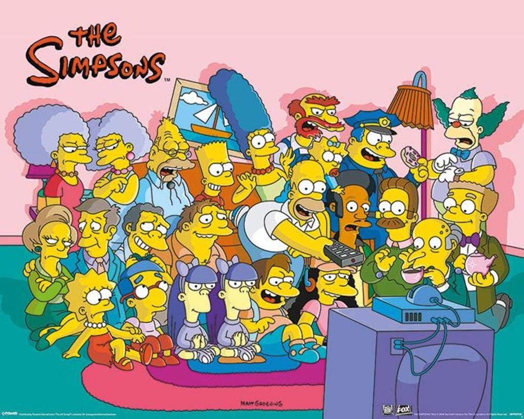 Amazon Com Pyramid International The Simpsons Couch Group Cartoon
