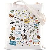 ENSIANTH Stars Hollow Inspired Tote Bag TV Show Merch Dragonfly Inn Shopping Bag Lorelei Rory Fans Gift Lukes Diner Gift