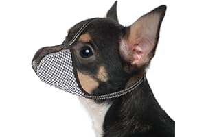 JOYPAWS Dog Muzzle for Extra Small Dogs Soft Air Mesh Muzzles Anti & Prevent Biting Chewing Barking Reflective Ajustable Full Coverage Dog Mouth Guard Cover for Grooming Scavenging Black XS