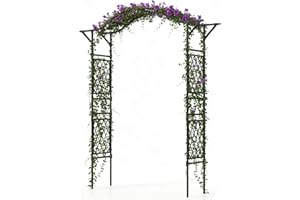 IRONMAX Garden Arch, 67''W x 83''H PE-Coated Metal Arbor Trellis for Climbing Plants, Outdoor Wedding Ceremony Archway, Decor