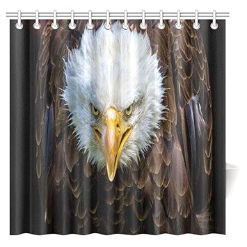 Jagfhhs Animal Decor Shower Curtain Bald Eagle Bathroom Shower Curtain Set With Hooks 60 X 72 In Amazon In Home Kitchen
