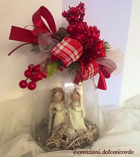 Centrotavola Natalizi Amazon.Centrotavola Natalizio Con Presepe Dentro A Portatorta Amazon It Handmade